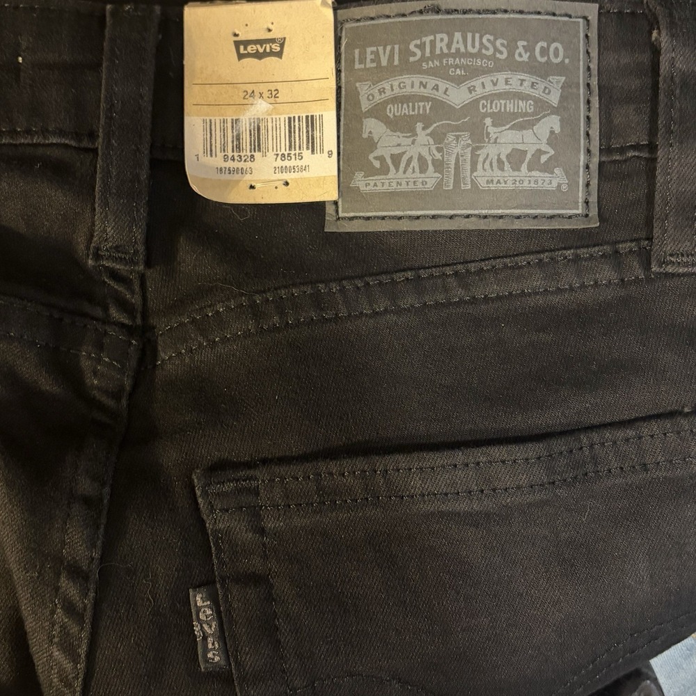Levi's 725 High Rise Bootcut Jeans Womens 24X32 Black Stretch Denim - Picture 7 of 7